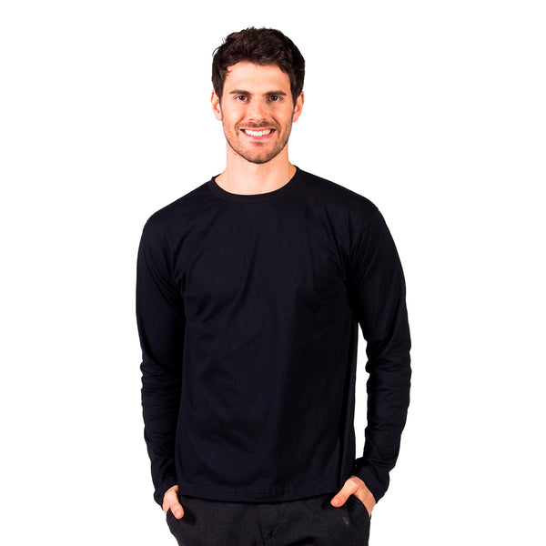 Camiseta Manga Comprida Basic Lisa Poliéster - Polo Match