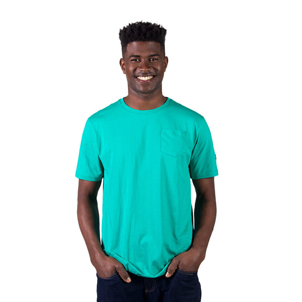 Camiseta Gola Redonda com Bolso Slim Fit Verde - Polo Match