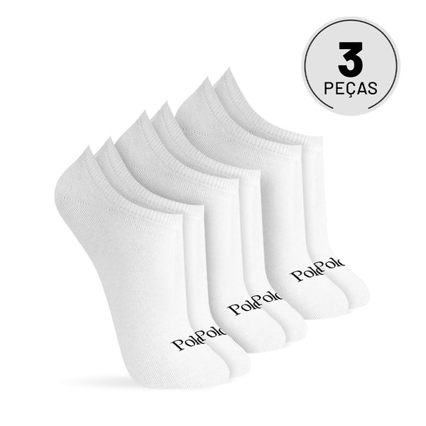 Kit com 3 Pares de Meia Cano Curto - Polo Match