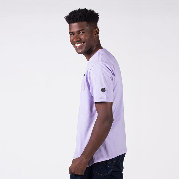 Camiseta Gola Redonda com Bolso Slim Fit Lavanda - Polo Match