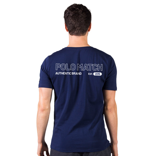Camiseta Authentic Brand Gola Redonda Azul - Polo Match