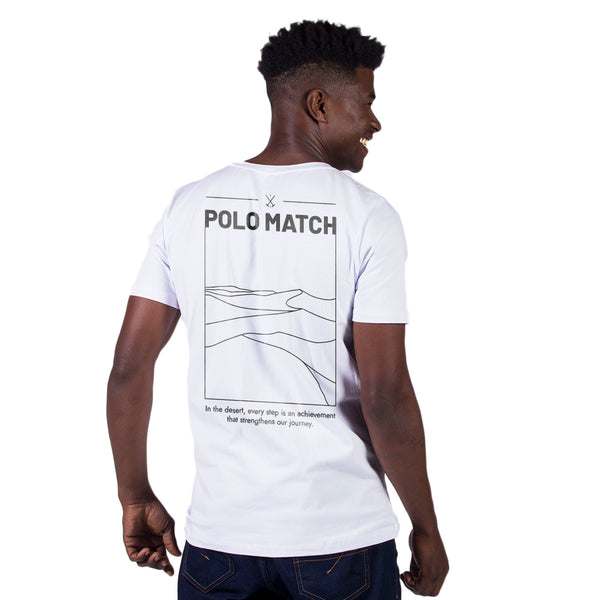 Camiseta Landscape Gola Redonda Branca -  Polo Match
