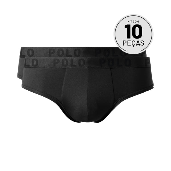 Kit com 10 Cuecas Slip Sortidão - Polo Match